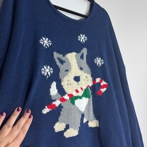 Woman Within 3X 30/32 Puppy Christmas Sweater Plus Size Dog Holiday Cute